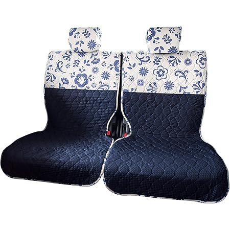 Amazon 後部座席用シートカバー 左右セパレートタイプ ミミパレット柄 軽自動車 普通車 洗える かわいい 日本製 シートカバー 車 バイク