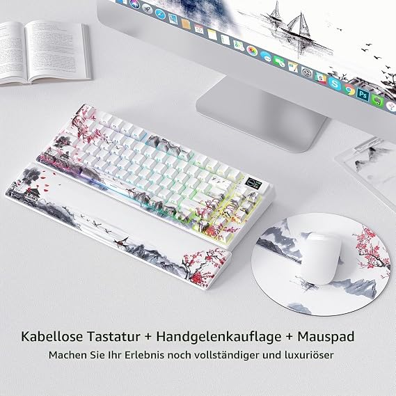 SK80 Pro Mechanical Keyboard 75% Gaming Keyboard 3 Modes Hot-Swap