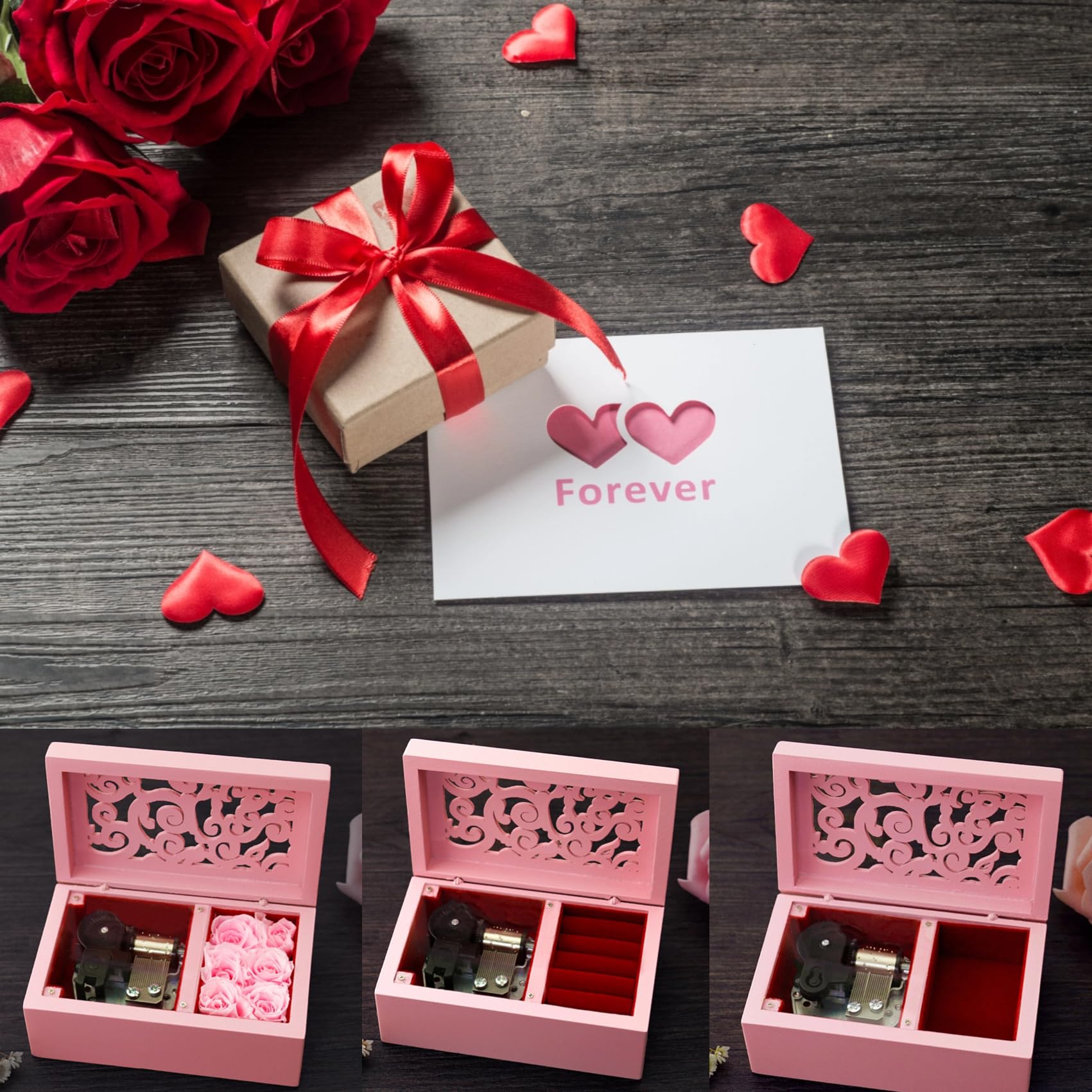 Amazon.co.jp: Gueiddi アンティーク彫刻 手回し木製オルゴール 18音符