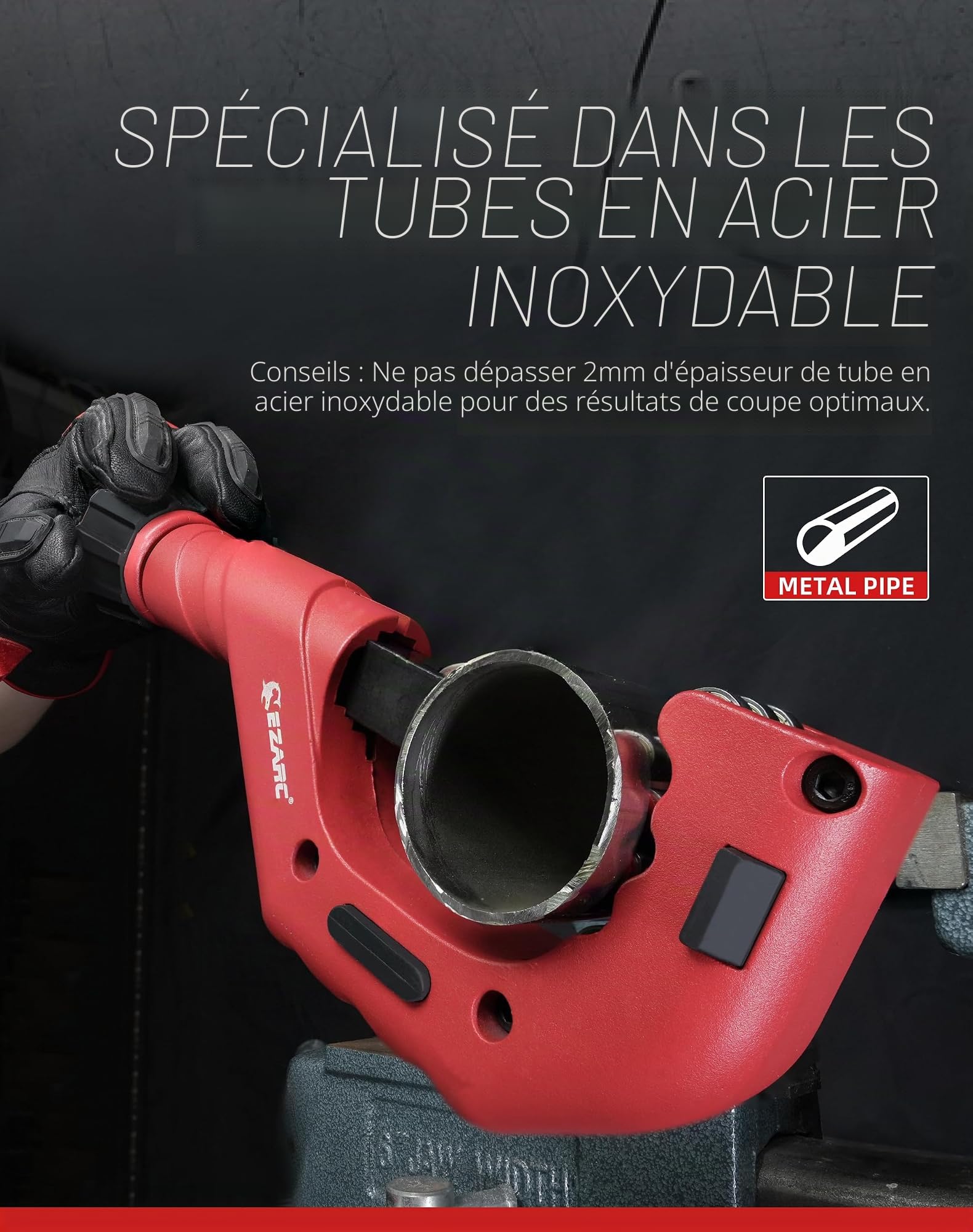 EZARC Coupe Tube Robuste 6-70mm, 2 Pièces Coupe-Tube en Acier Inox, Ensemble avec Mini Coupe Tube pour Couper de l'Acier Fin, des Tuyaux en Cuivre et en Aluminium