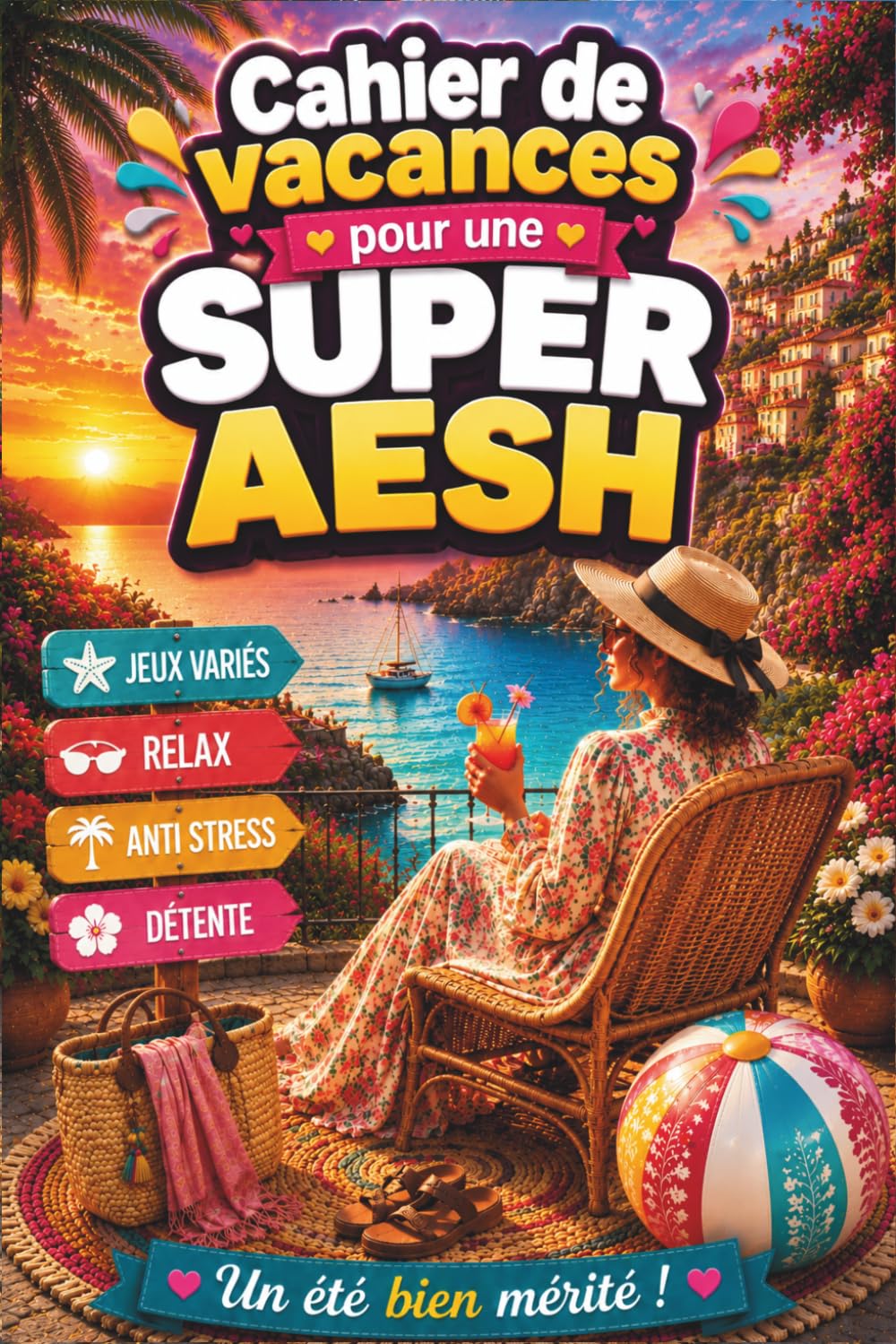 Super AESH - Cahier de Vacances: Cadeau AESH fin d’année personnalisé – Une pause ludique après une belle année scolaire.