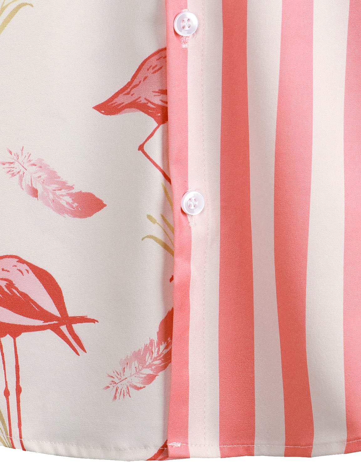 VATPAVE Mens Hawaiian Flamingo Shirts Casual Tropical Short Sleeve Button Down Shirt Summer Beach Shirts - Image 6