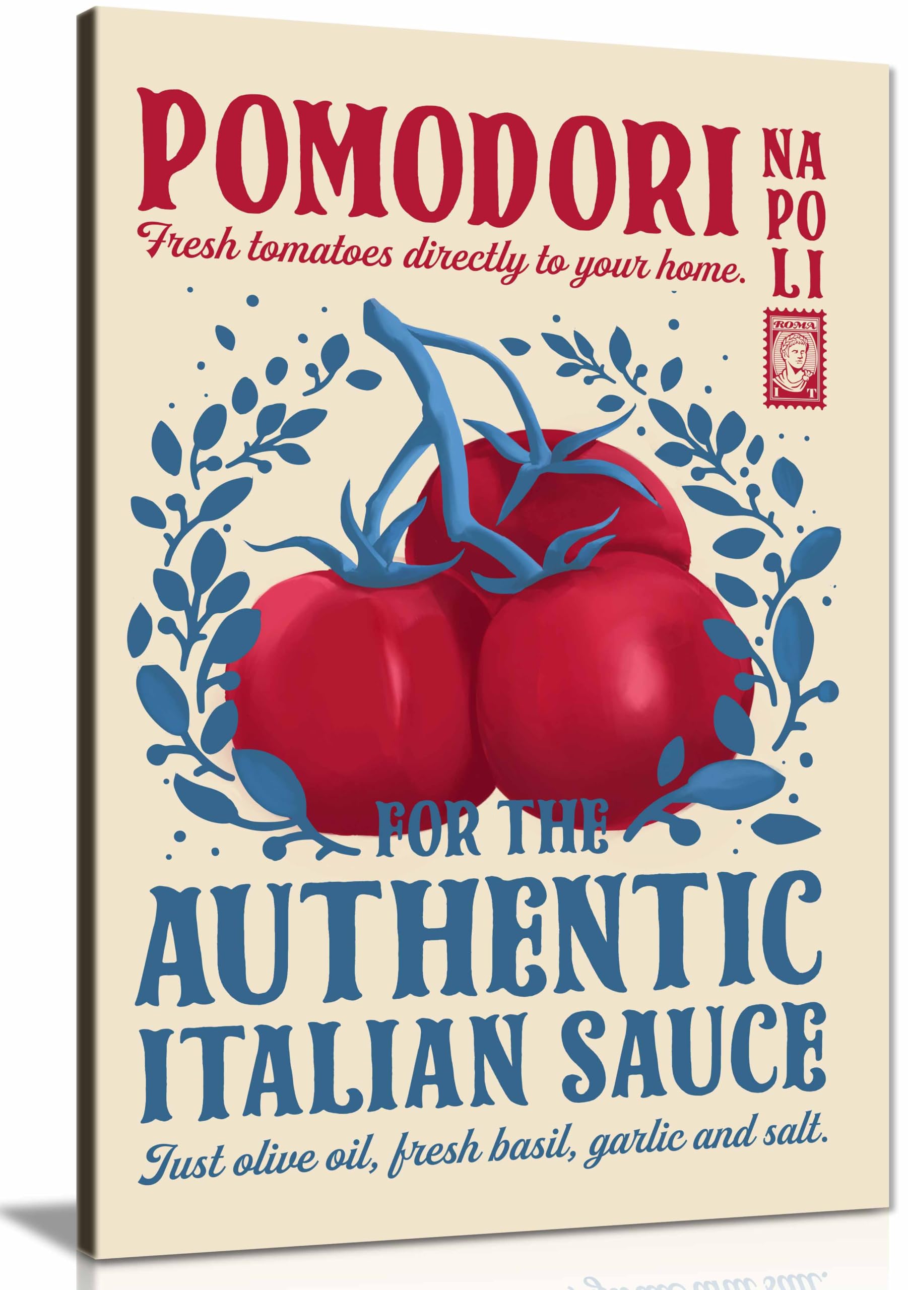 Panther Print Framed Canvas Pomodori Kitchen Print Print, Pictures For Home Walls, Bedroom, Living Room & Bathroom Decor 31X20cm (12X8in)