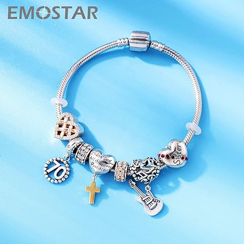 Miniatura 5 de Juego de dijes con texto en inglés "I Love You" para pulseras Pandora, dijes de cruz dorada y dijes de ahijada, juego de joyas en plata de ley 925,