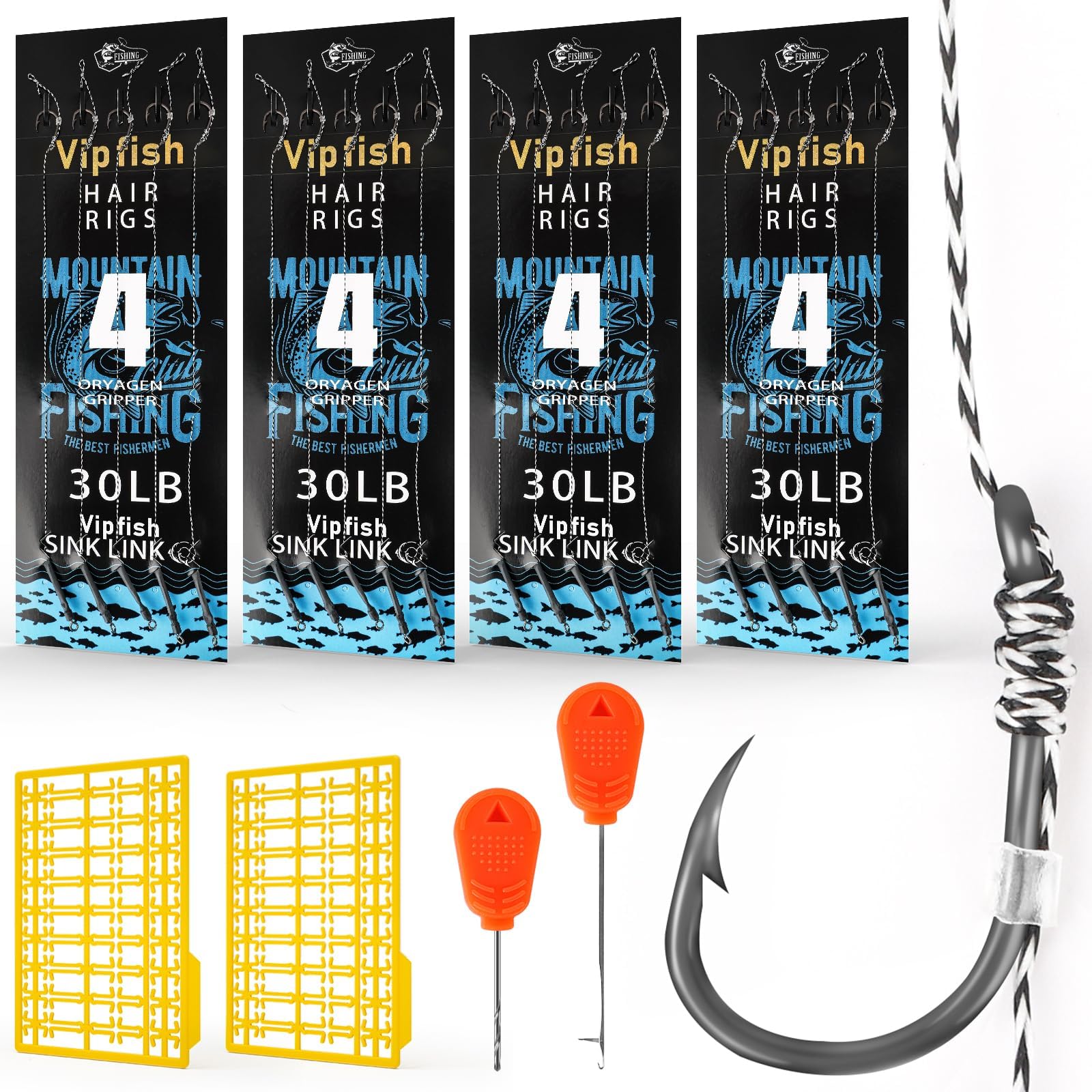 - 24 Pack Pre-Tied Carp Rigs with Sharp Hooks, Swivel & PE Line – Hook The Big One with Boilies, Pellets & Corn – The Ultimate Carp Fishing Equipment