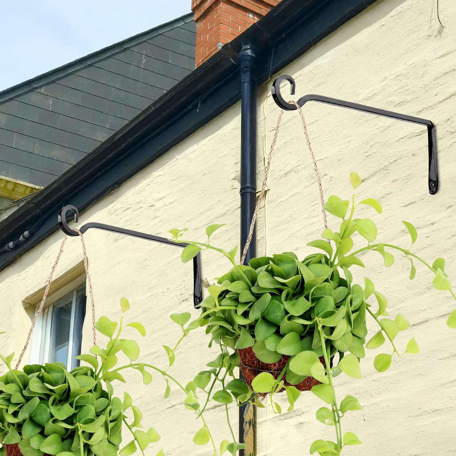Plant Hangers Outdoor, 2 Pack 10 Inch Plant Hooks for Wall Hanging Plants image 4