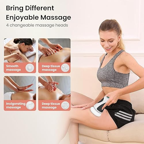 Miniatura 5 de COMFIER Removedor de masajeador de celulitis, máquina de moldear el cuerpo con 5 cabezales de masaje y 6 almohadillas lavables, máquina de