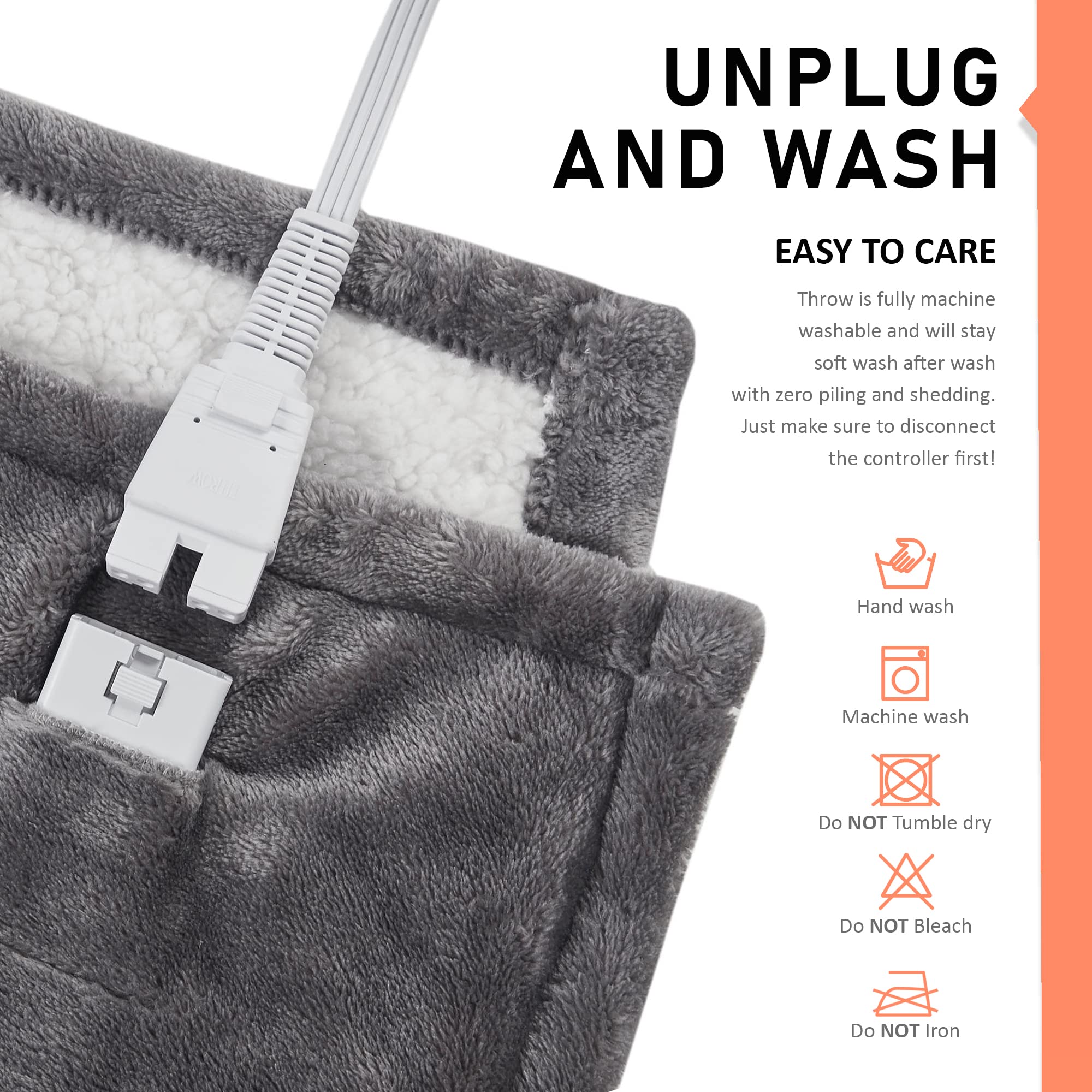 Amazon.com: Degrees of Comfort Sherpa Heated Blanket Wrap, Grey Cozy Snuggie  Heated Shawl for Office u0026 Women, Washable, Auto Shut-Off, 50 x 64 Inch :  Home u0026 Kitchen