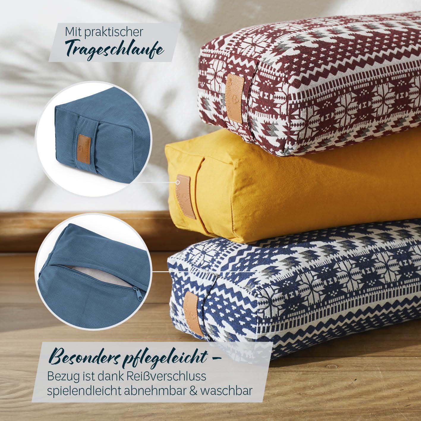 #DoYourYoga Yoga Bolster de pana Paravati con espelta orgánica (KBA)