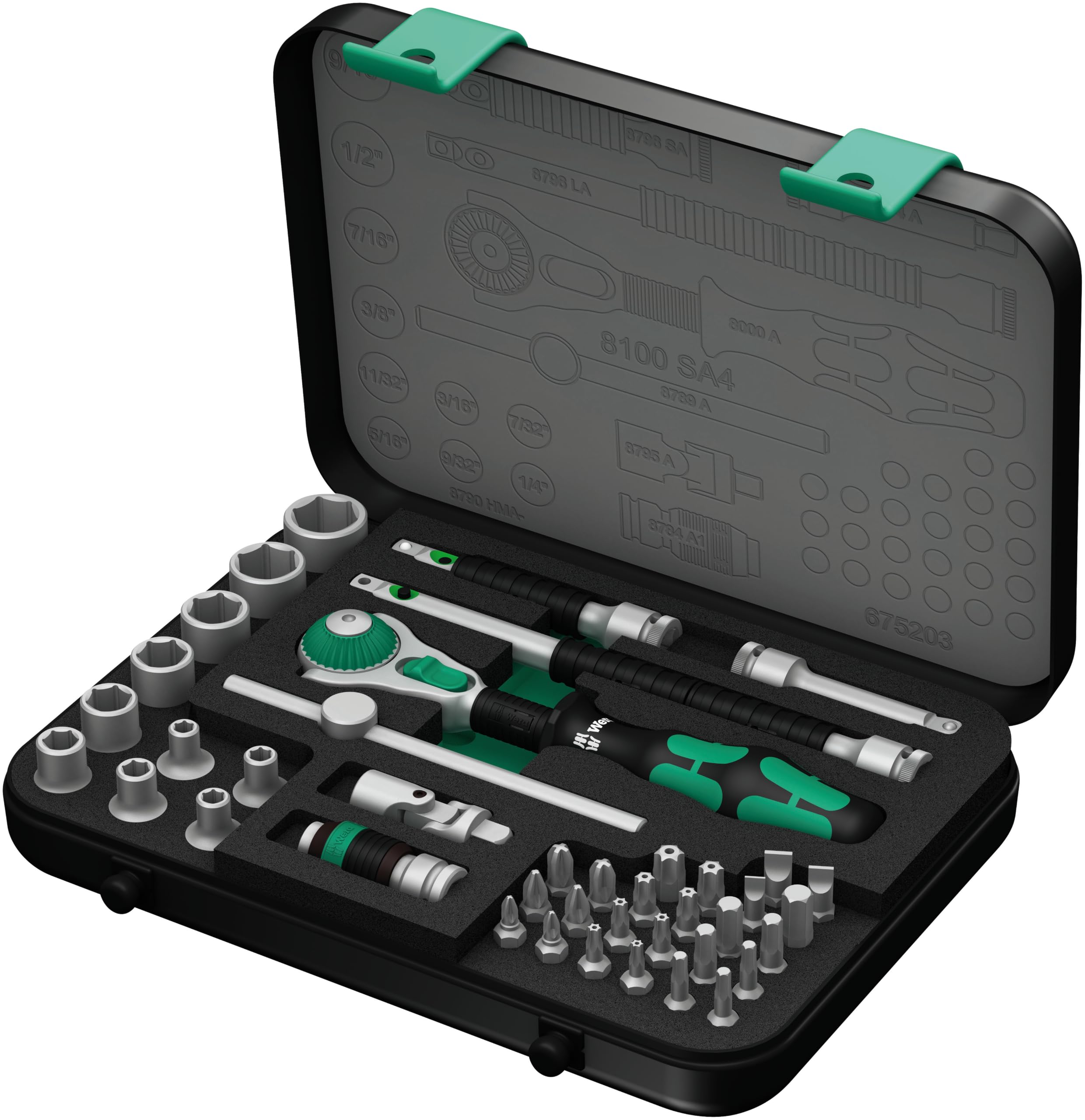 Amazon.com: Wera - 5003535001 8100 SA 4 Zyklop Ratchet Set with 1