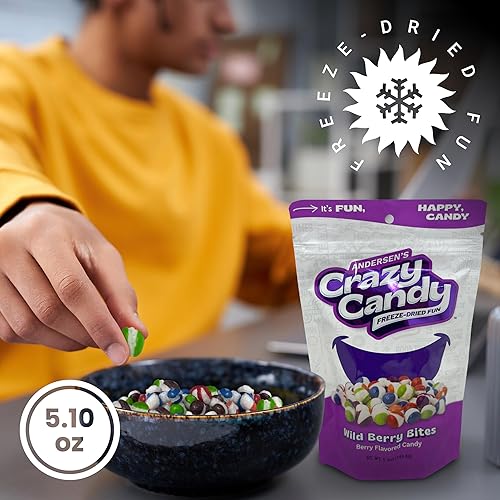 Miniatura 6 de Andersen's Crazy Candy Caramelos liofilizados - Bocados de bayas liofilizadas, 5.1 onzas