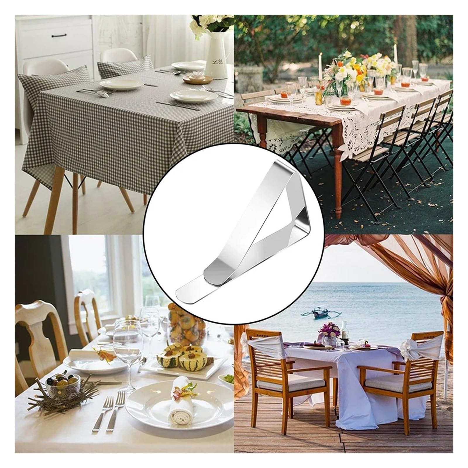 Tischdeckenklammern 4-32Pc Stainless Steel Table Cloth Clip Wedding Picnic Cover Holder Tablecloth Stable Clips for Restaurant Fixed