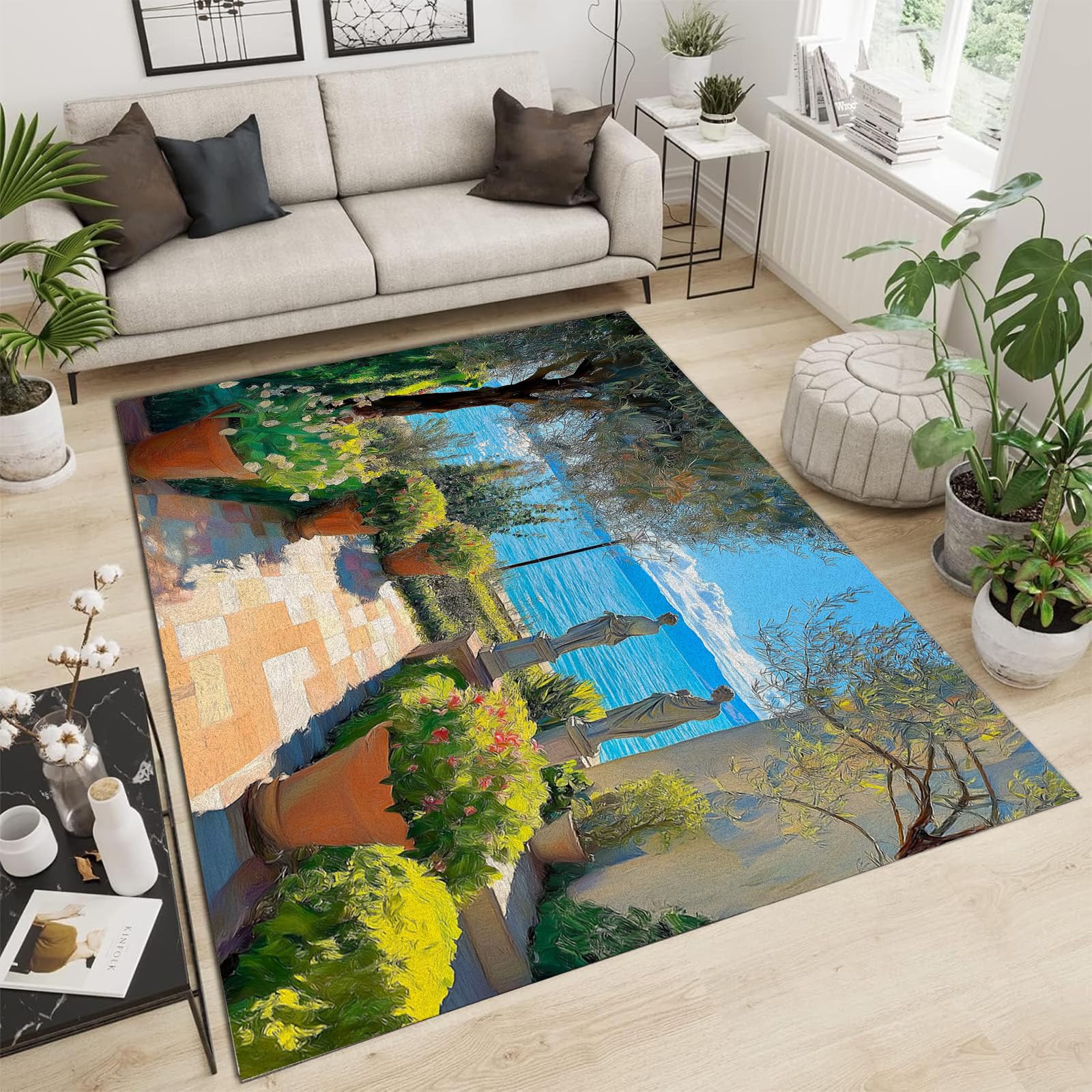 Moderne tapis grand tapis de salon 200 x 300 cm antidérapant pour chambre adulte