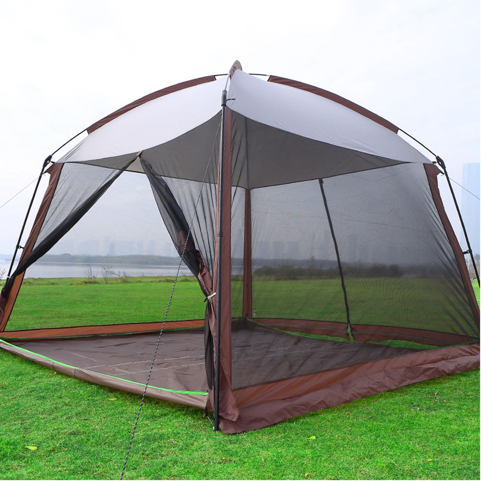 Tente de camping instantanée dôme 5 places : montage fini en un clic sans stress