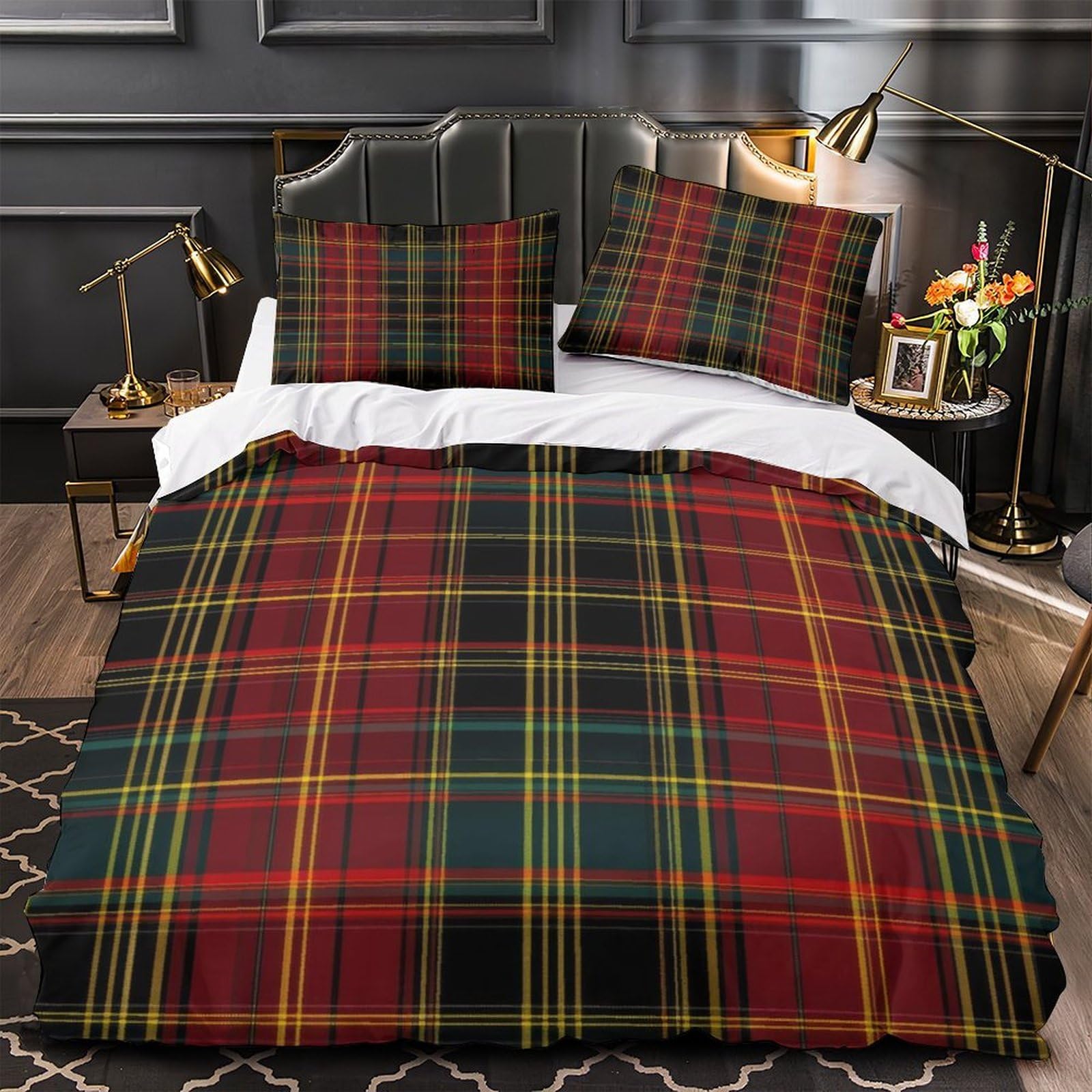 Parure de lit 3D effet ultra douce en microfibre premium résistante 140x200cm avec fermeture