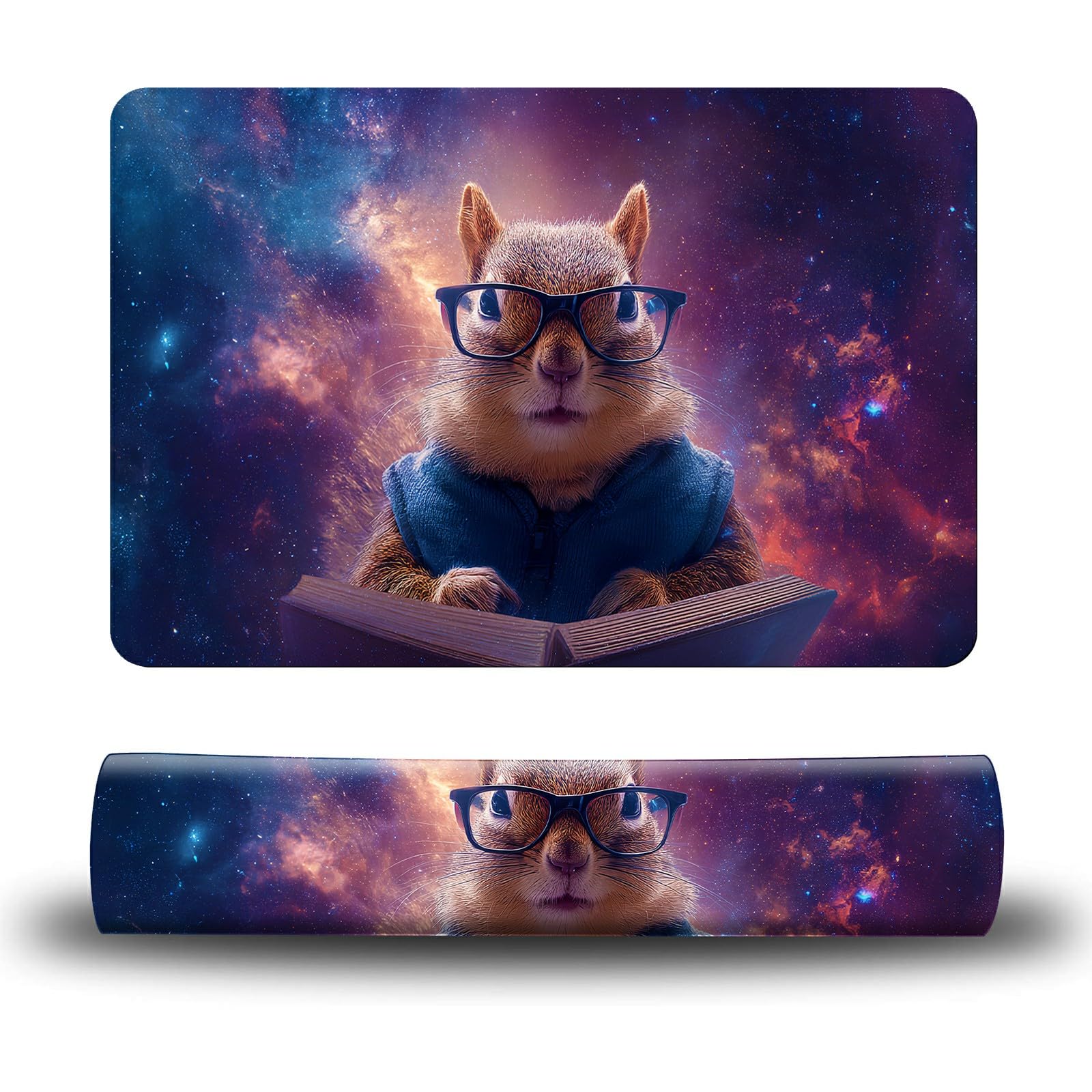 Dikoer Dog Food Mat, 15.7" x 23.6" Absorbent Pet Feeding Mat for Food and Water, Waterproof Diatom Mud Pet Placemat with Non-Slip Rubber Backing, Easy Clean Cat Bowl Mat for Floors - Galaxy Mouse