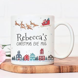 Personalised Christmas eve mug | festive xmas mug | Santa sleigh with presents | hot chocolate mug for Christmas Eve box (Sleigh Christmas Eve)