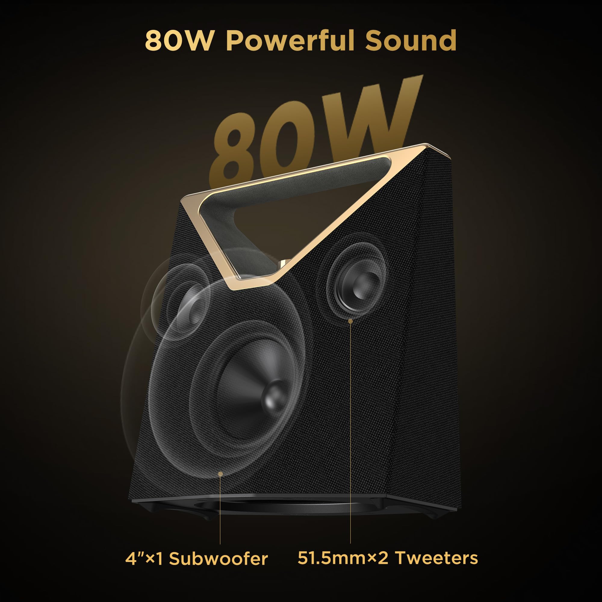 BUGANI Brief Plus Cassa Bluetooth Potente Portatile 80W, Autonomia Riproduzione 12 Ore, Bluetooth Broadcast 100+ Connection, Subwoofer, Supporta Funzioni AUX/USB, Altoparlante Esterno per Feste