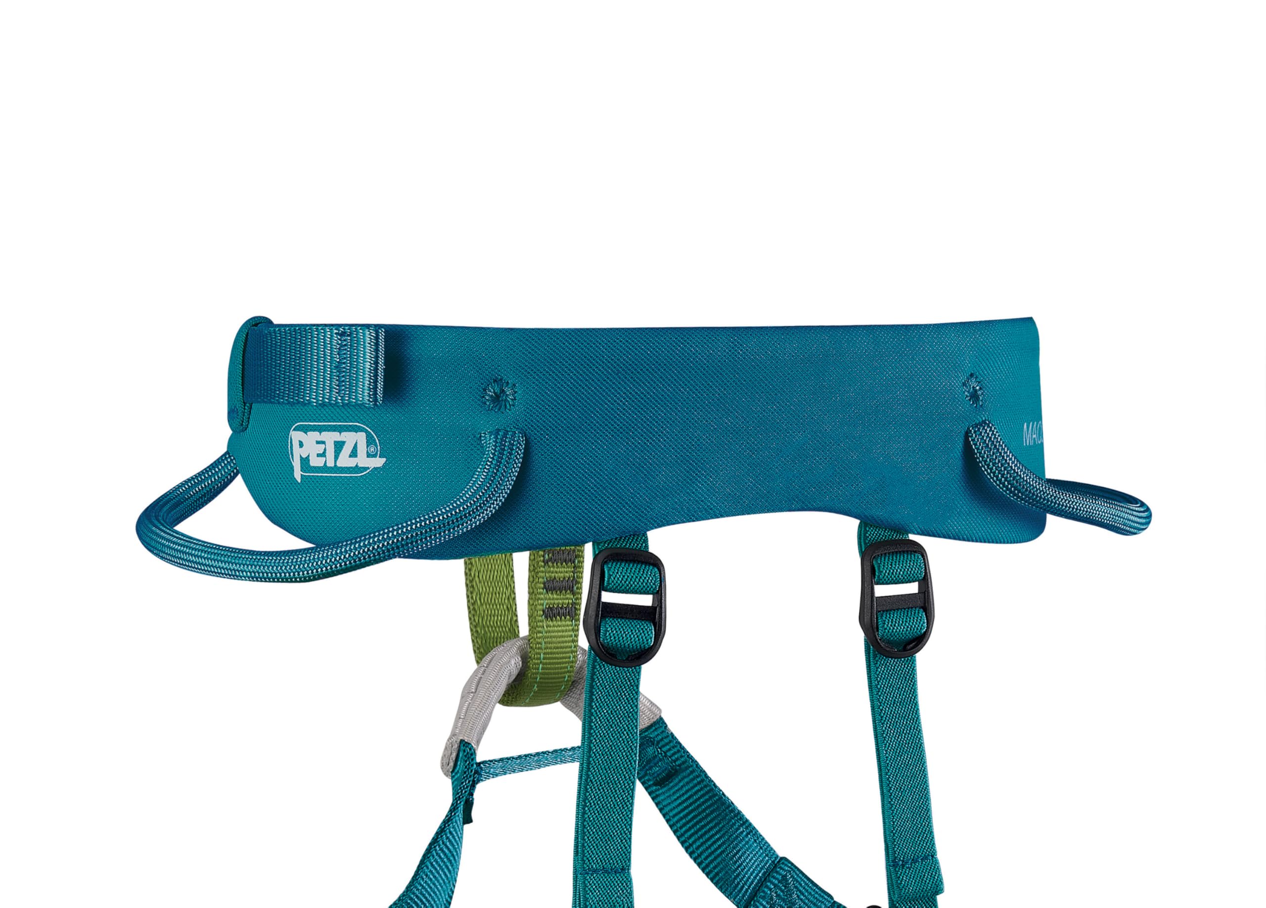 PETZL Macchu Atlantic Blue regulowany sportowy pasek do wspinaczki dla dzieci
