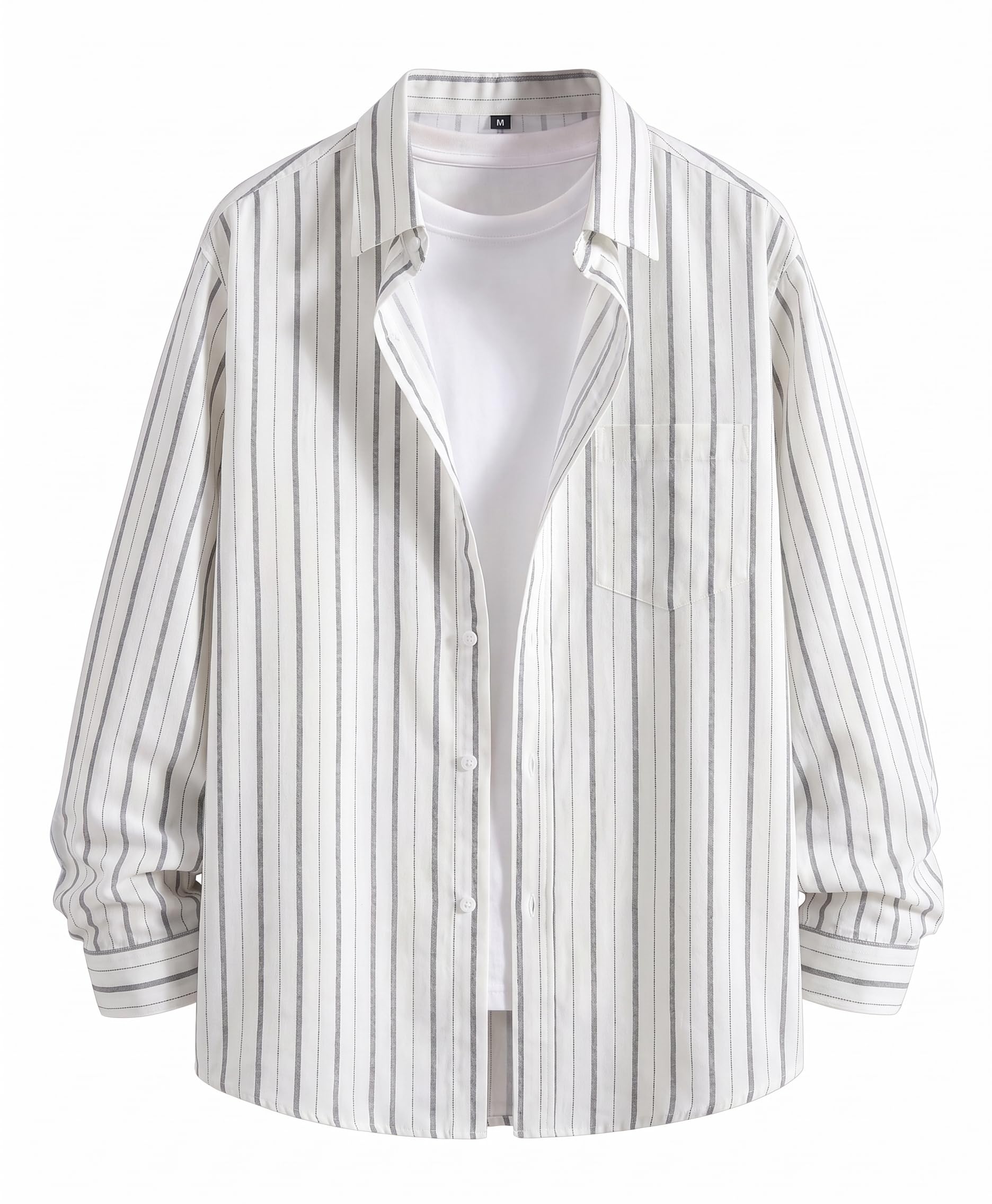 afflatus Men’s Striped Casual Full Sleeve Cotton Shirt | Stylish Stripe Regular Wear for Men | Trendy Collared Button Down Shirts-picture-47