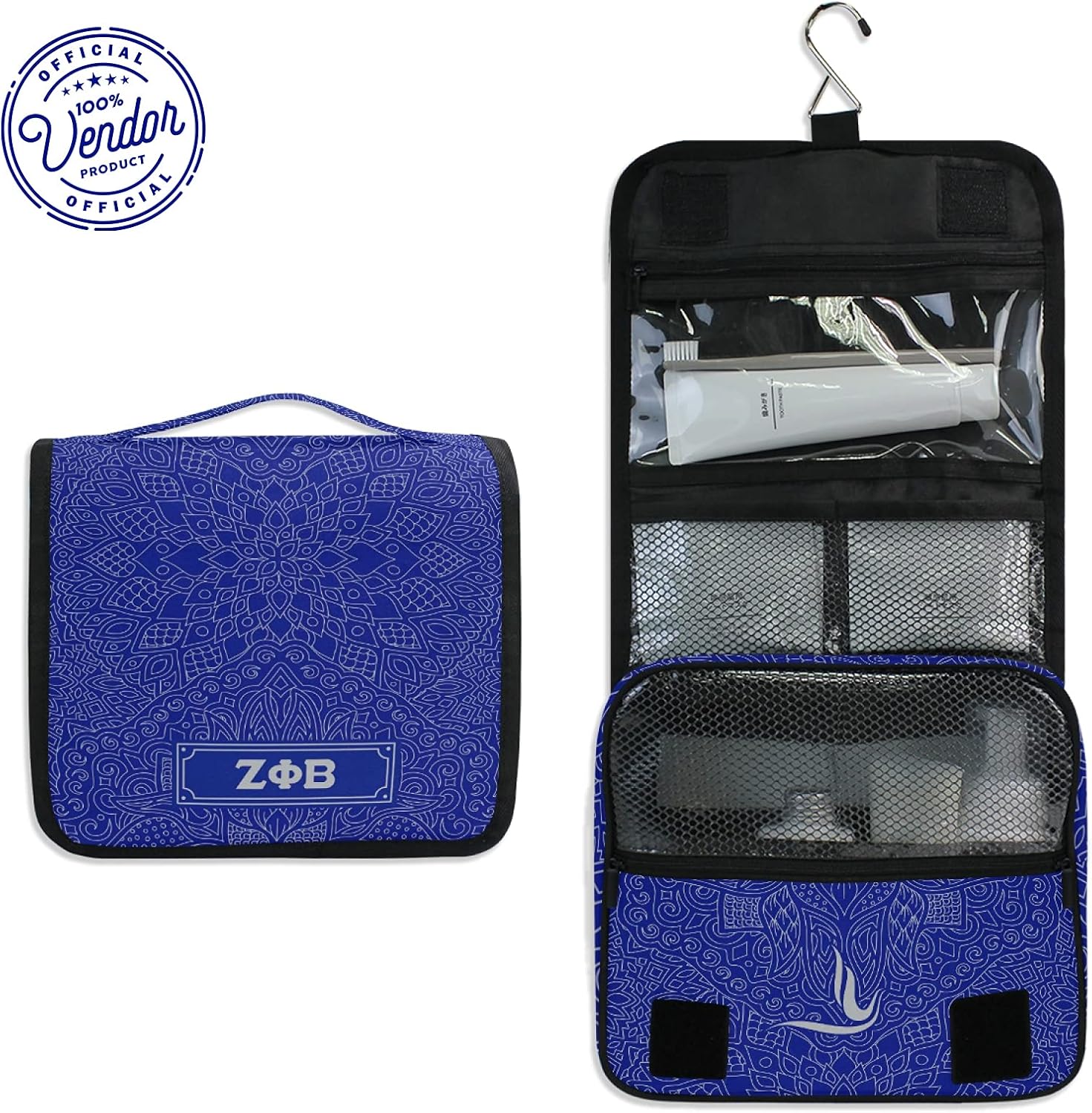 Bad Bananas BBGreek Zeta Phi Beta Official Vendor - Toiletry Travel Bag Organizer - Zeta - Sorority Paraphernalia