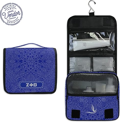 Miniatura 6 de BBGreek Zeta Phi Beta Paraphernalia  Neceser organizador de viaje con gancho para colgar  Estuche de maquillaje cosmético para mujer  Vendedor