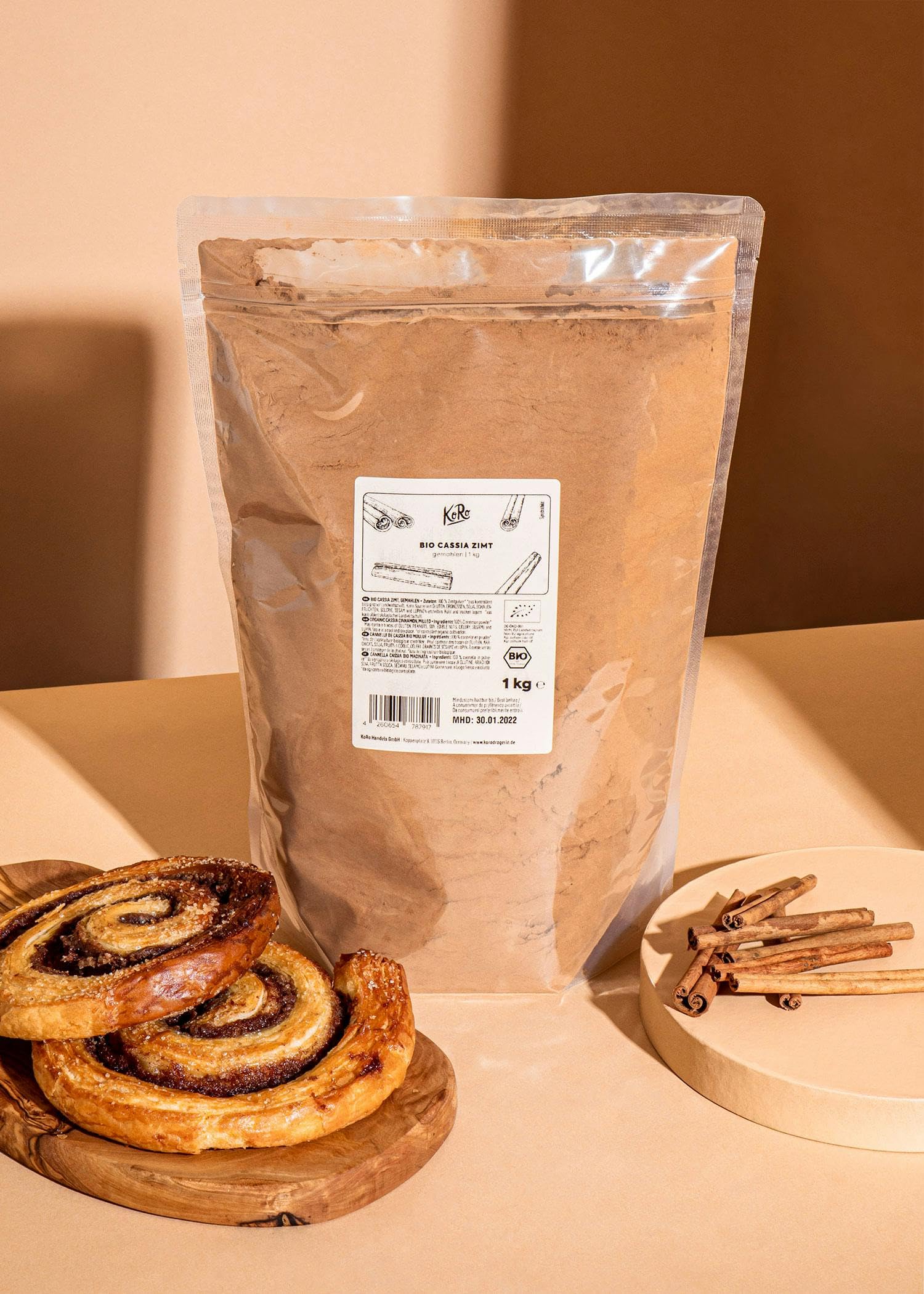 KoRo - Bio Cassia Zimt gemahlen 1 kg - fein gemahlen - würzig zimtig - aus biologischem Anbau