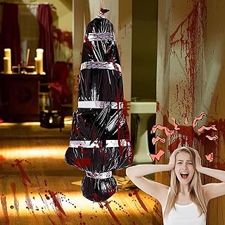 Halloween Decorations Dead Victim Props, Scary Fake Corpse in Bag Outdoor Prop, Hallowmas Outdoor Prop Creepy Haunted House Decor, Scary Halloween Decorations Outdoor
