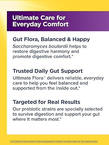 Miniatura 3 de Renew Life Ultimate Flora Saccharomyces Boulardii Probióticos  5 mil millones de UFC  20 cápsulas veganas Go Pack  Ayuda a equilibrar la flora