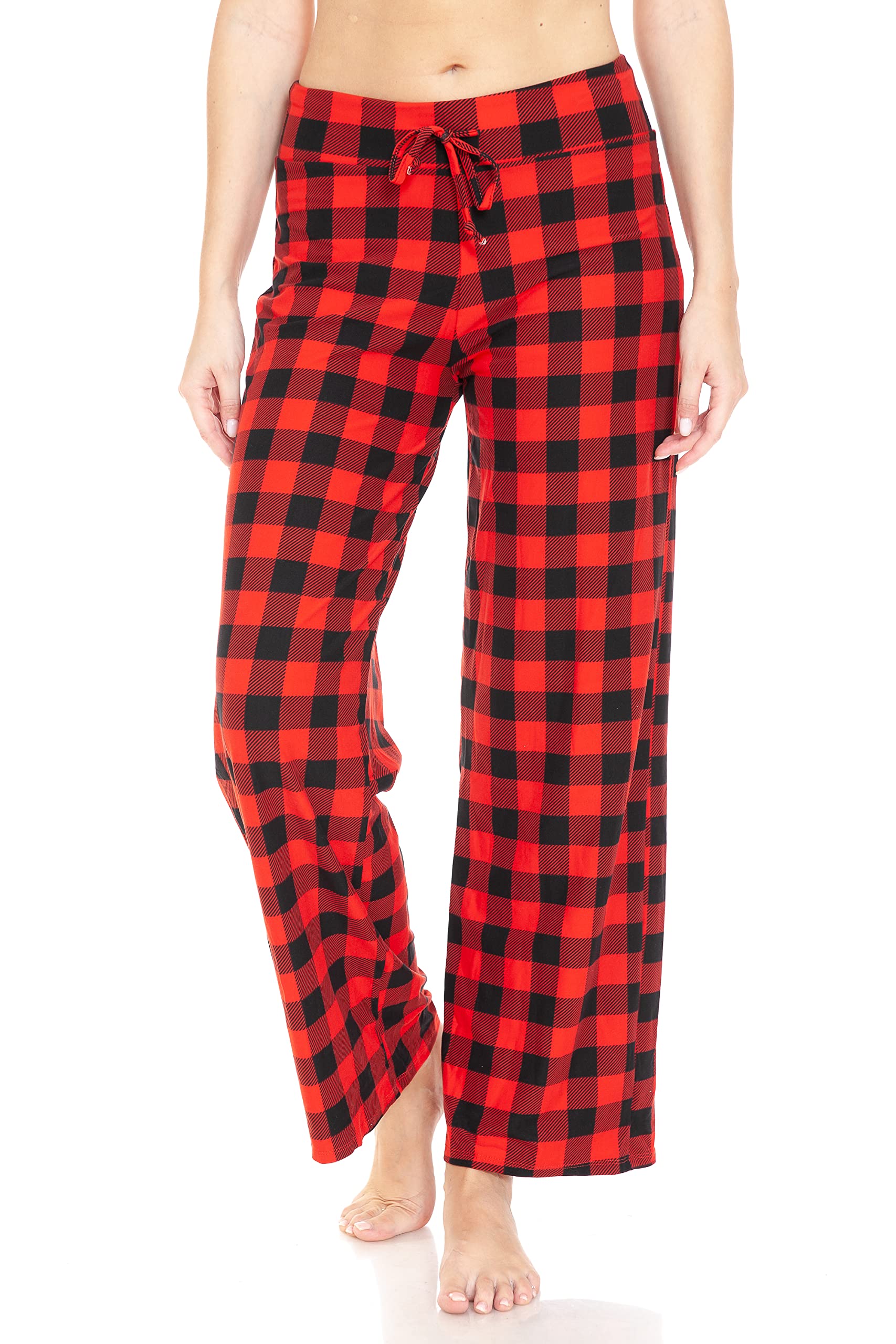 Leggings Depot Women's Wide Leg Drawstring Pajama Pants for Lounge, Sleep