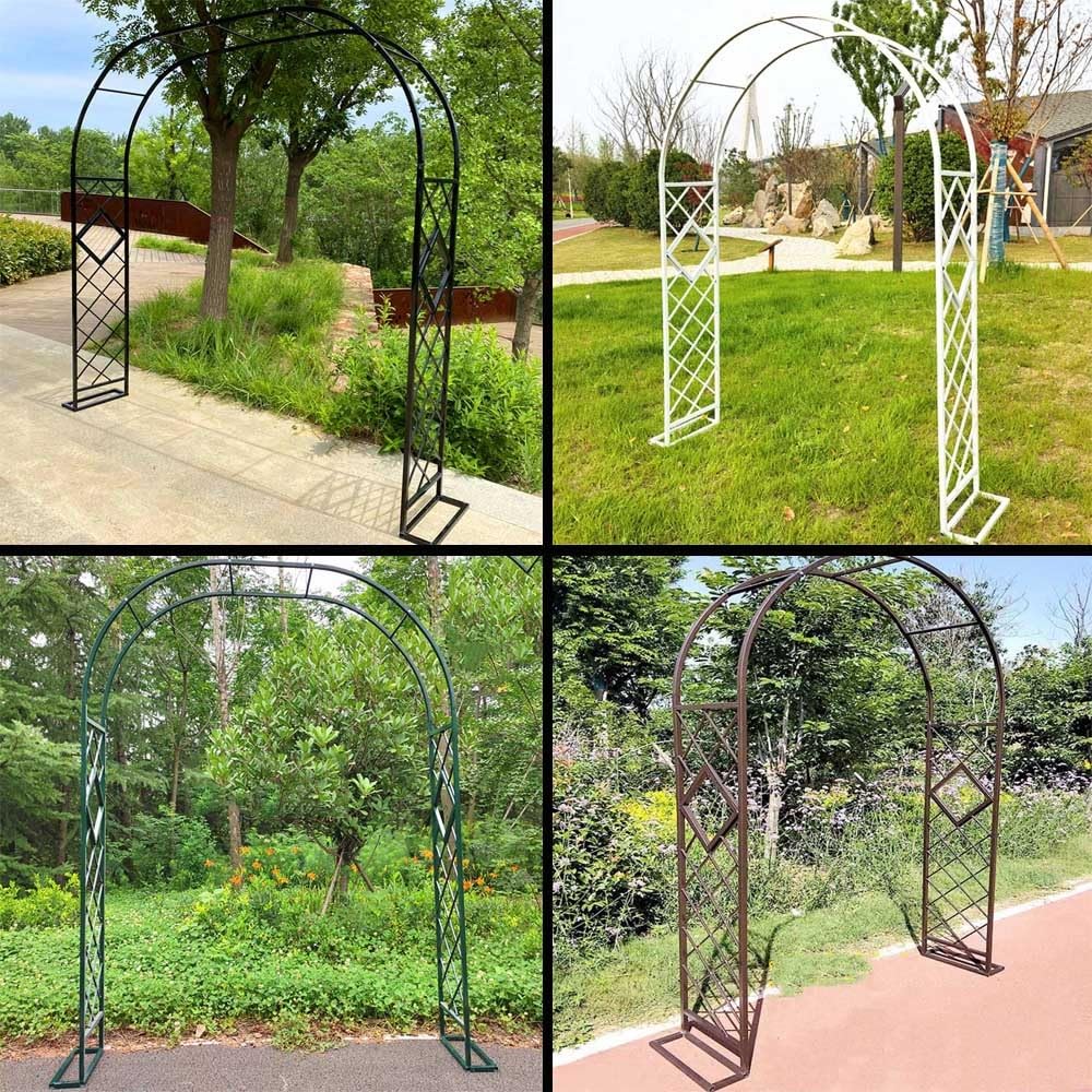 Gartenbogen mit Rankgitter für Kletterpflanzen, Metall Hochzeitsbogen Breit 139.7 cm 180.3 cm 200.7 cm 221.0 cm 241.6 cm 279.4 cm 299.7 cm 320.0 cm 340.4 cm Gartenbogen für Hochzeit Gartenparty