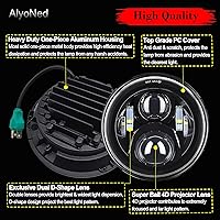 Vista 3 de Faro delantero LED de 7 pulgadas para motocicleta con kit de lámpara DOT y soporte de montaje, compatible con Harley Davidson Fatboy Street Glide