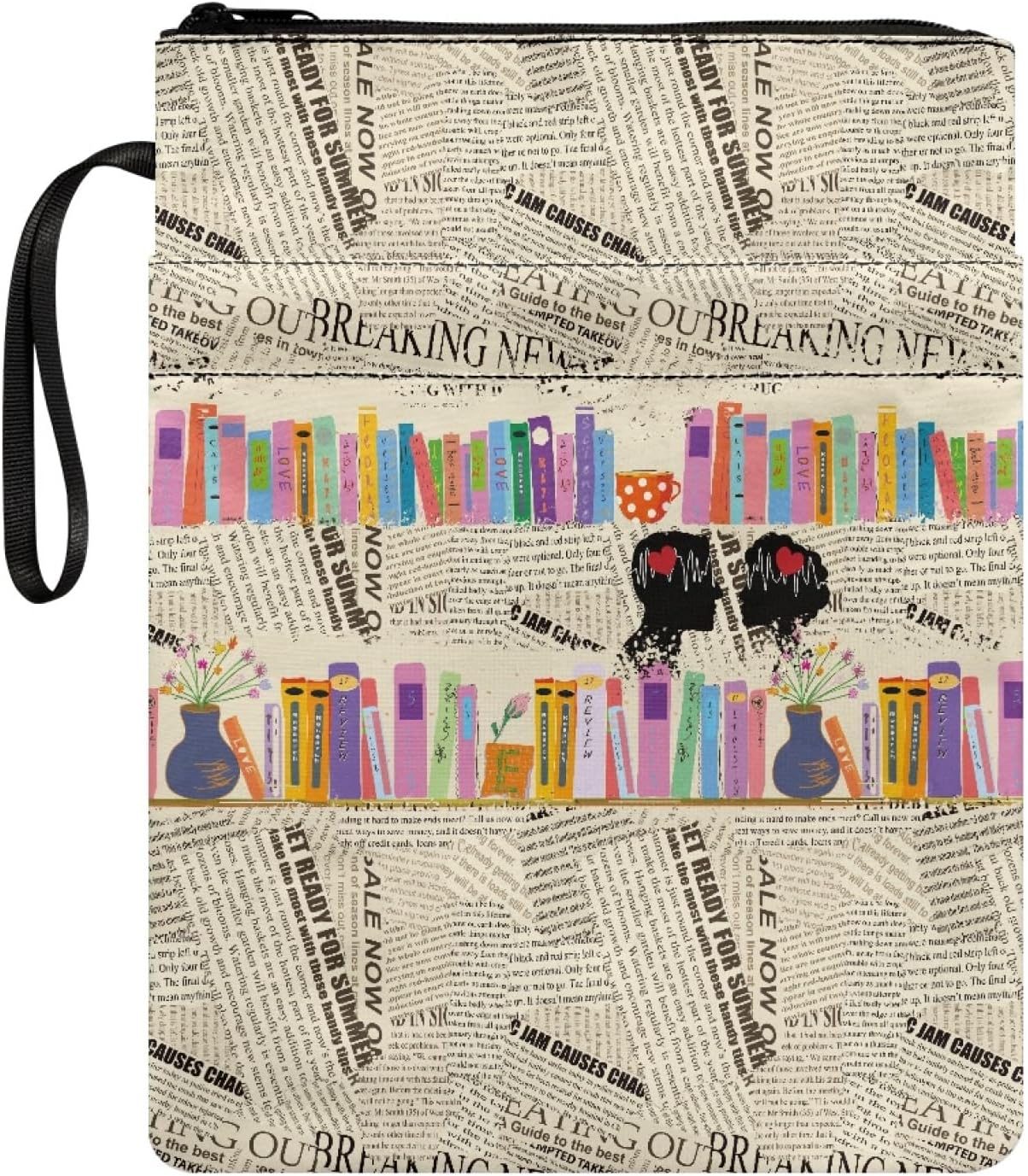 Dajingkj Buchhülle Mit Reißverschluss – Schutztasche Für Taschenbuch & Hardcover (29 X 22 Cm) – Geschenk Für Buchliebhaber