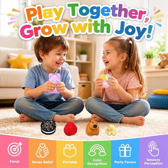 6PCS Taba Squishy Toy Set, Fufu Squishy Fidget Toys for Adults