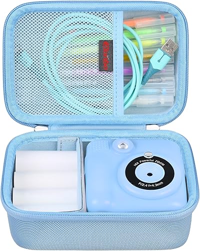 ESOXOFFOREGKTZAnchiooWEEFUN 1080P HD 0 Ink - Estuche de transporte para cámara fotográfica de impresión instantánea, portátil, mini cámara de