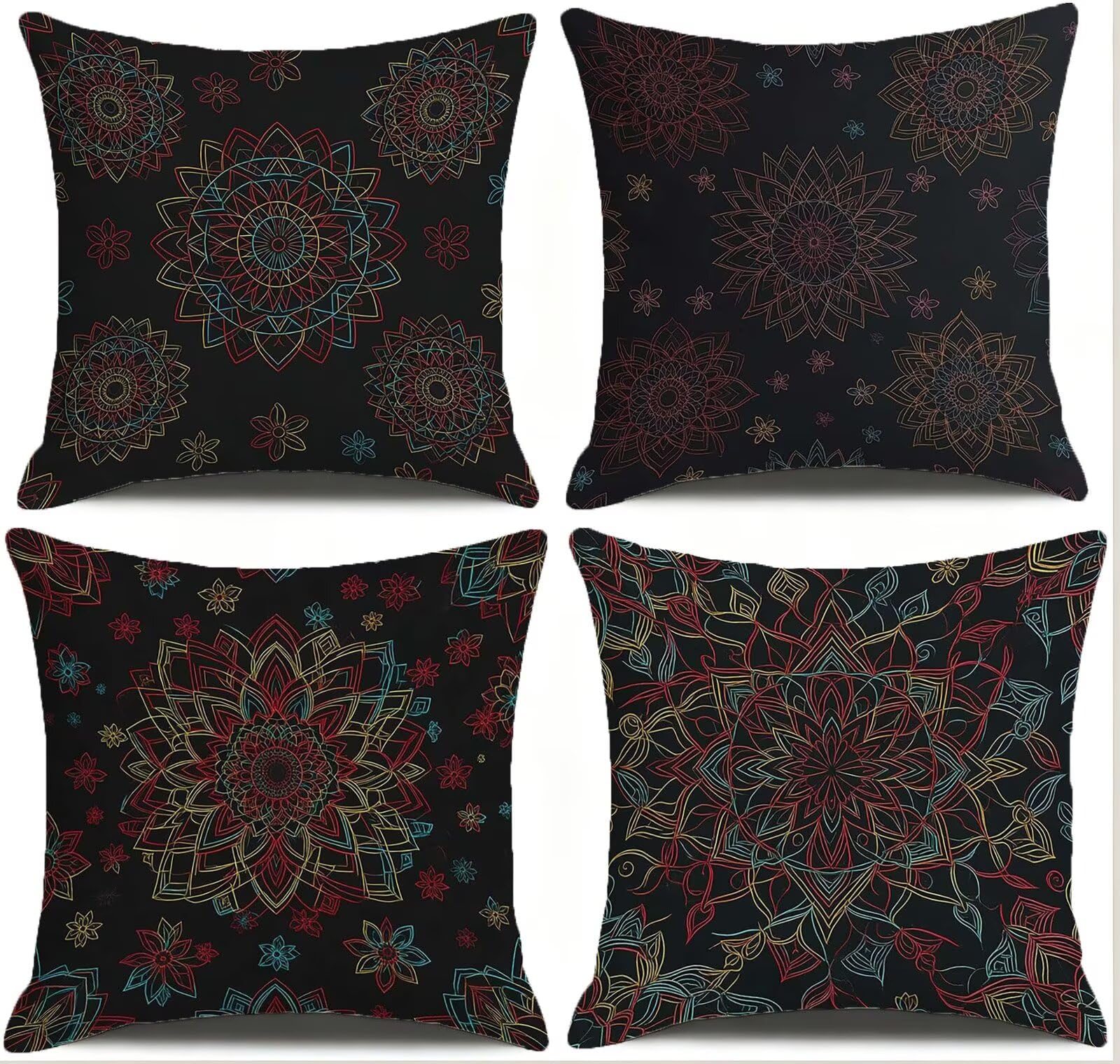 Cojines Exterior Vistoso Funda Almohada 45x45cm Juego de 4, Cod-538