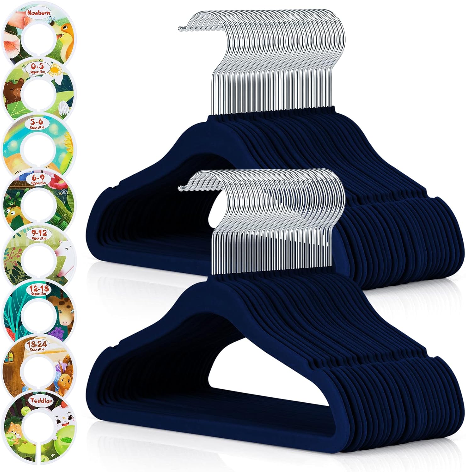 ESEOE Kids Velvet Hangers, 50 Pack Children Clothes Hangers