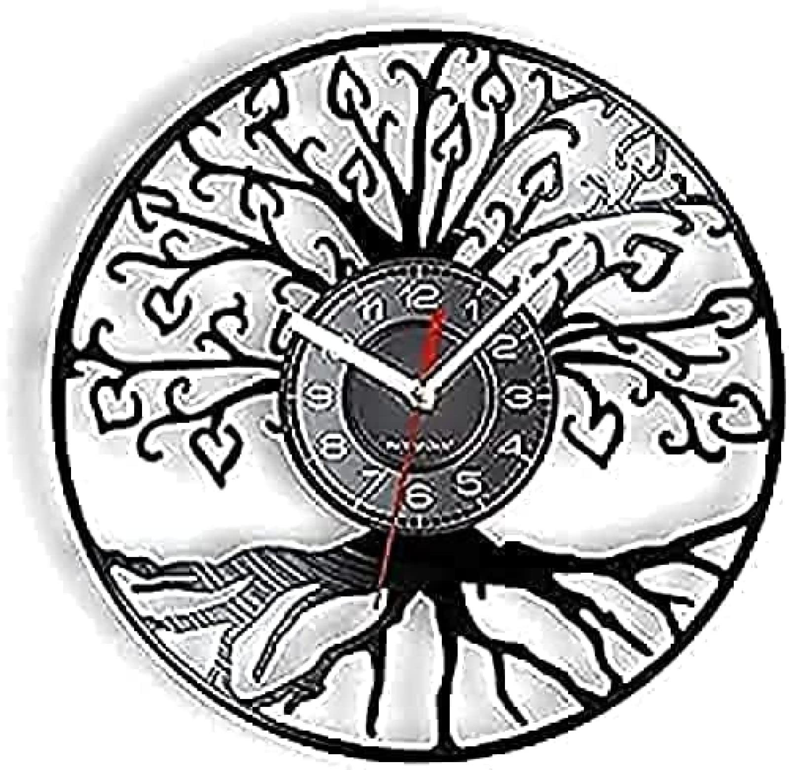 Silencieux quartz horloge murale salon arbre généalogique vinyle