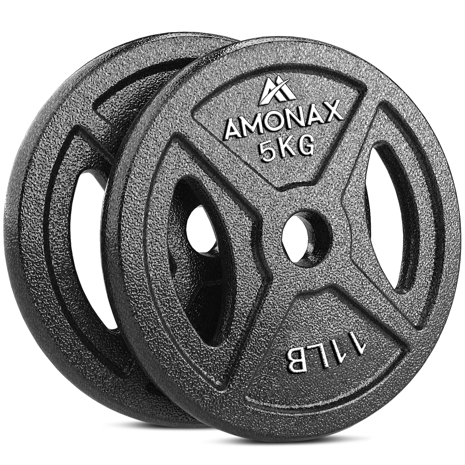 Amonax Cast Iron Weight Plates Set, 2.5kg, 5kg, 10kg Dumbbell Plates for 1" Weight Bars, Metal Barbell Plates for Weight Lifting Hip Thrust, Steel Weight Plates for Home Gym