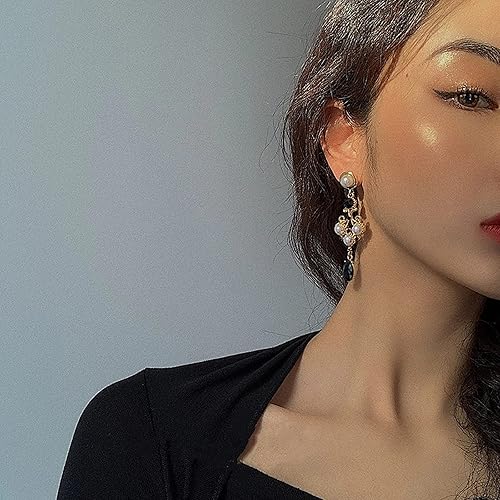 Miniatura 3 de Black Vintage Pearl Earrings Black Earrings for Women Pearl Drop Earrings Teardrop Chandelier Long Dangle Earrings Baroque Earrings Bohemian Earrings