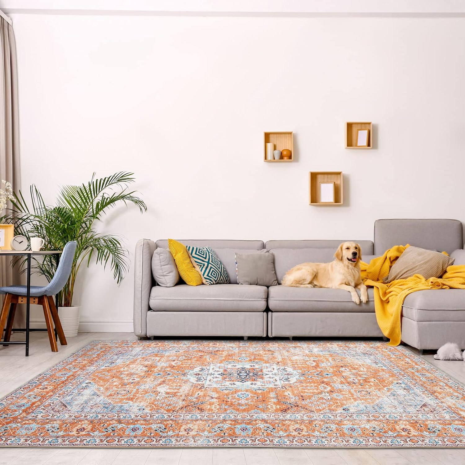 Kalina Washable Area Rugs, Bohemian Vintage