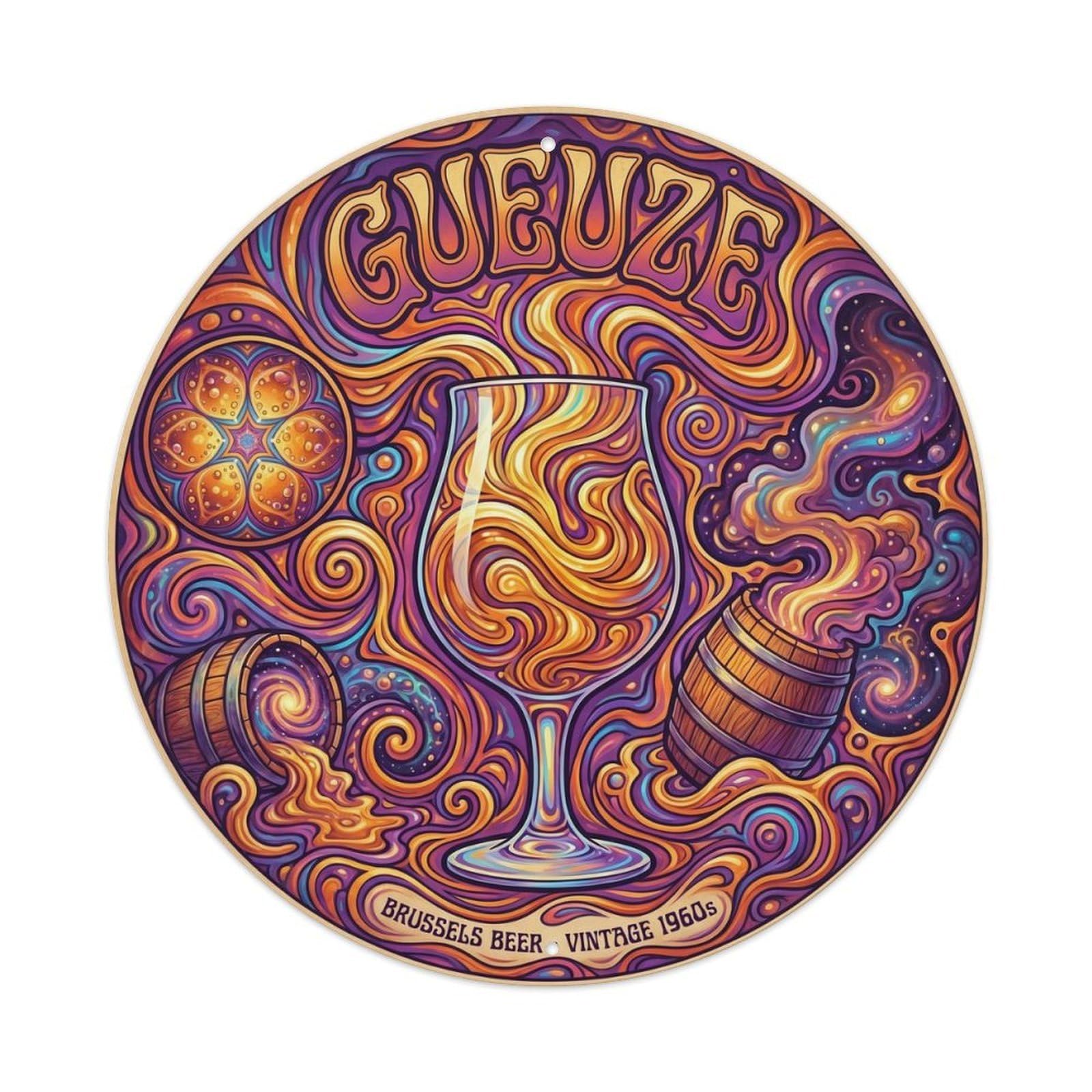 Rustic Belgian Gueuze Sour Beer Brew House Malt Roast Metal Tin Sign