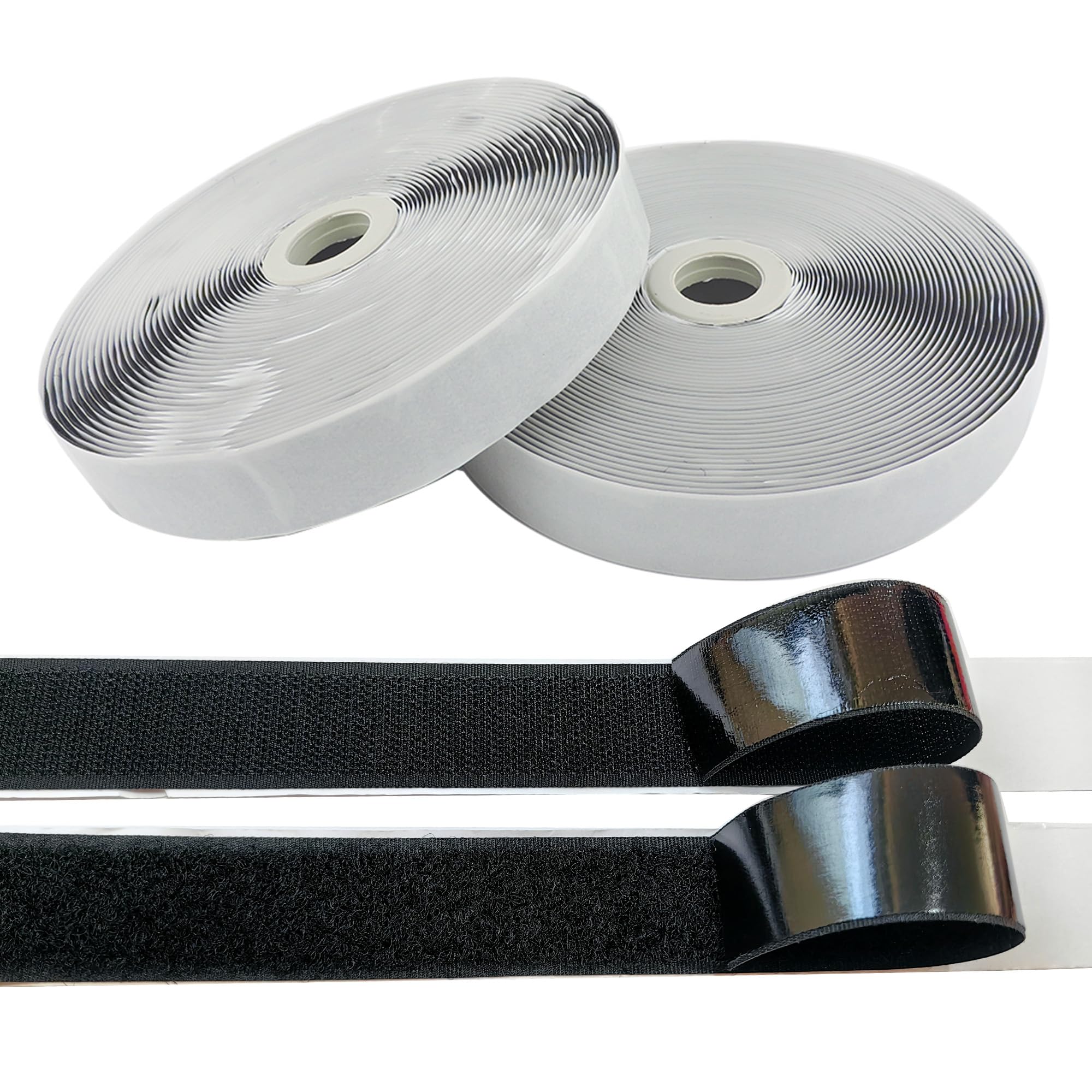 1 Inch Wide Hook and Loop Tape, Excellent Grip, Strong Adhesive Back，Nylon Self-Adhesive Fastener Strips for Fixing and Hanging, Home School and