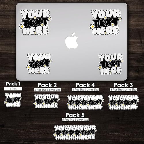 Miniatura 5 de Adhesivo retro personalizado con nombre y texto floral, calcomanías de texto personalizadas, divertidas para hombres, padre, papá, sombrero duro,