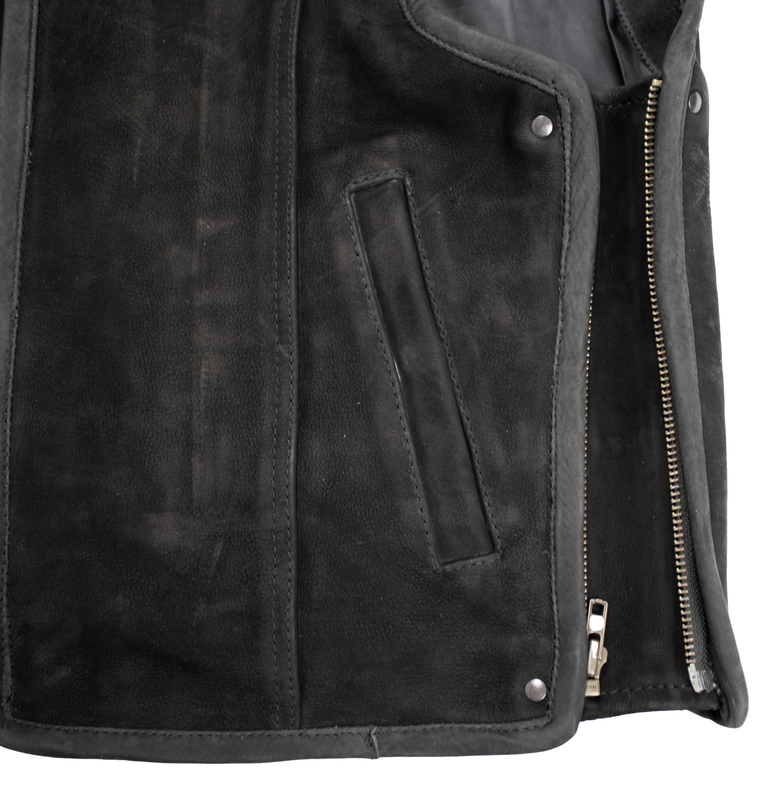 Gilet in pelle con motivo trapuntato, effetto diamante
