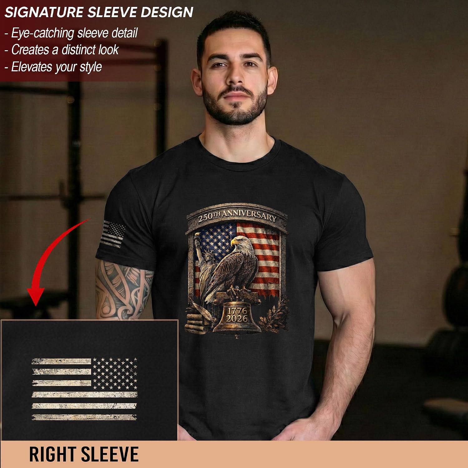 250 Anniversary USA Shirt, USA Eagle Graphic Shirts for Men, 250th Independance Shirts, 1776-2026 Shirt