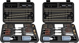 Universal Gun Cleaning Kit, Rifle Cleaning Set with Reinforced Brass Rods, Brass Jags and Slotted Tips