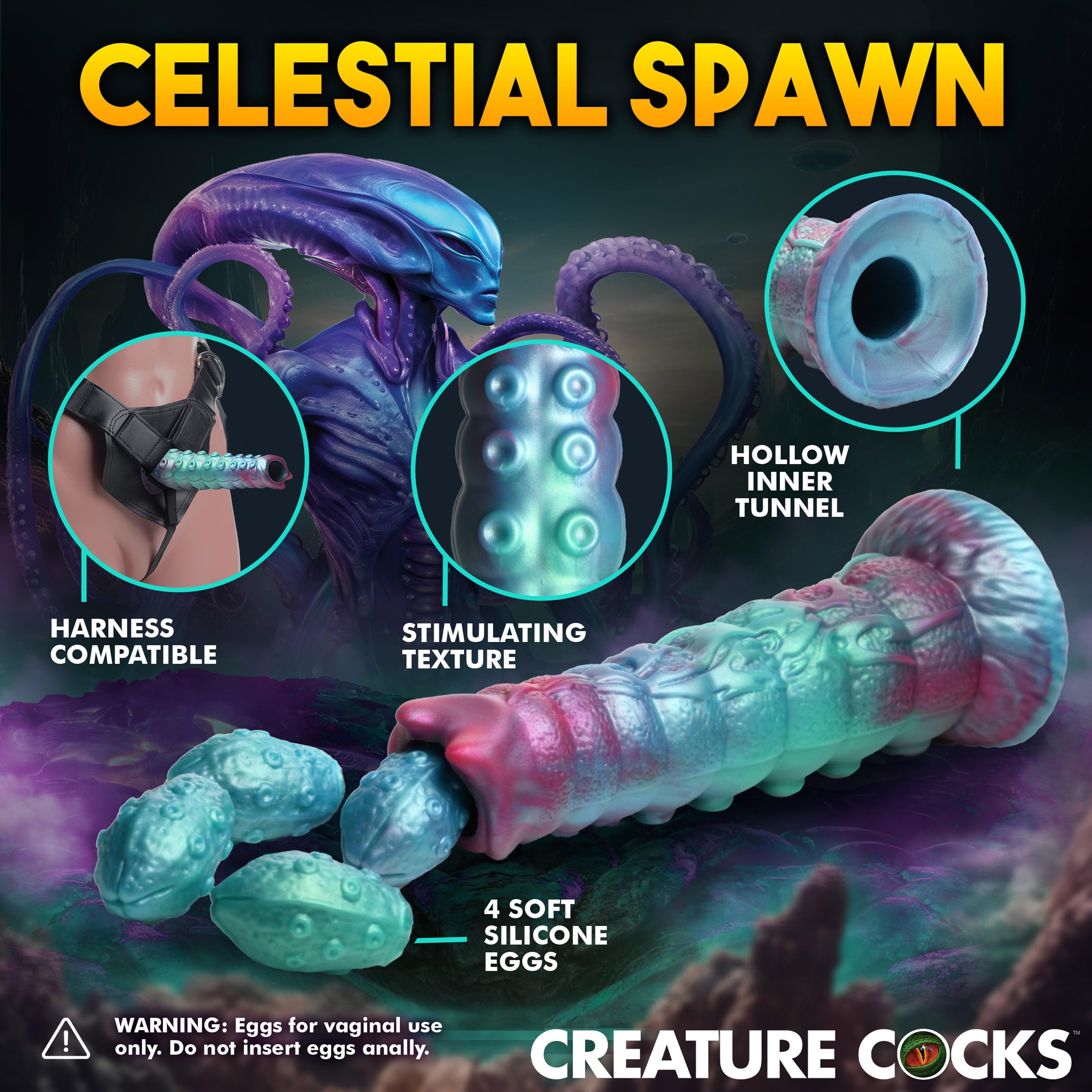 Amazon.com: CREATURE COCKS Galactic Breeder Ovipositor Silicone Dildo for  Beginners, Men, Women, & Couples. Fantasy Ovipositor Dildo, Suction Cup  Base. Harness Compatible & Premium Silicone. 5 Pieces, Red & Teal. : Health