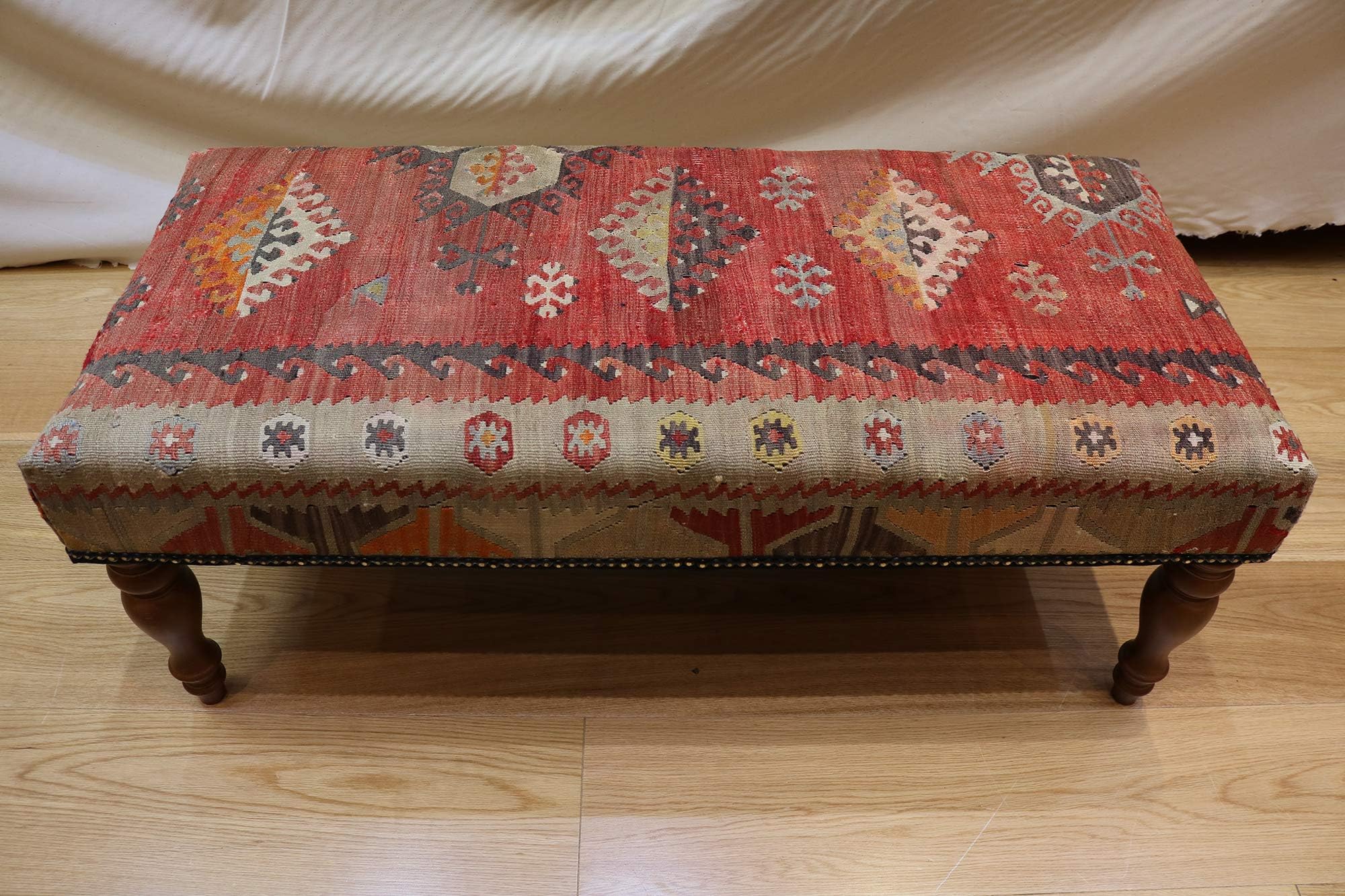 Antique Kilim Bench Stools - Size: 101 X 45 cm Code R7603