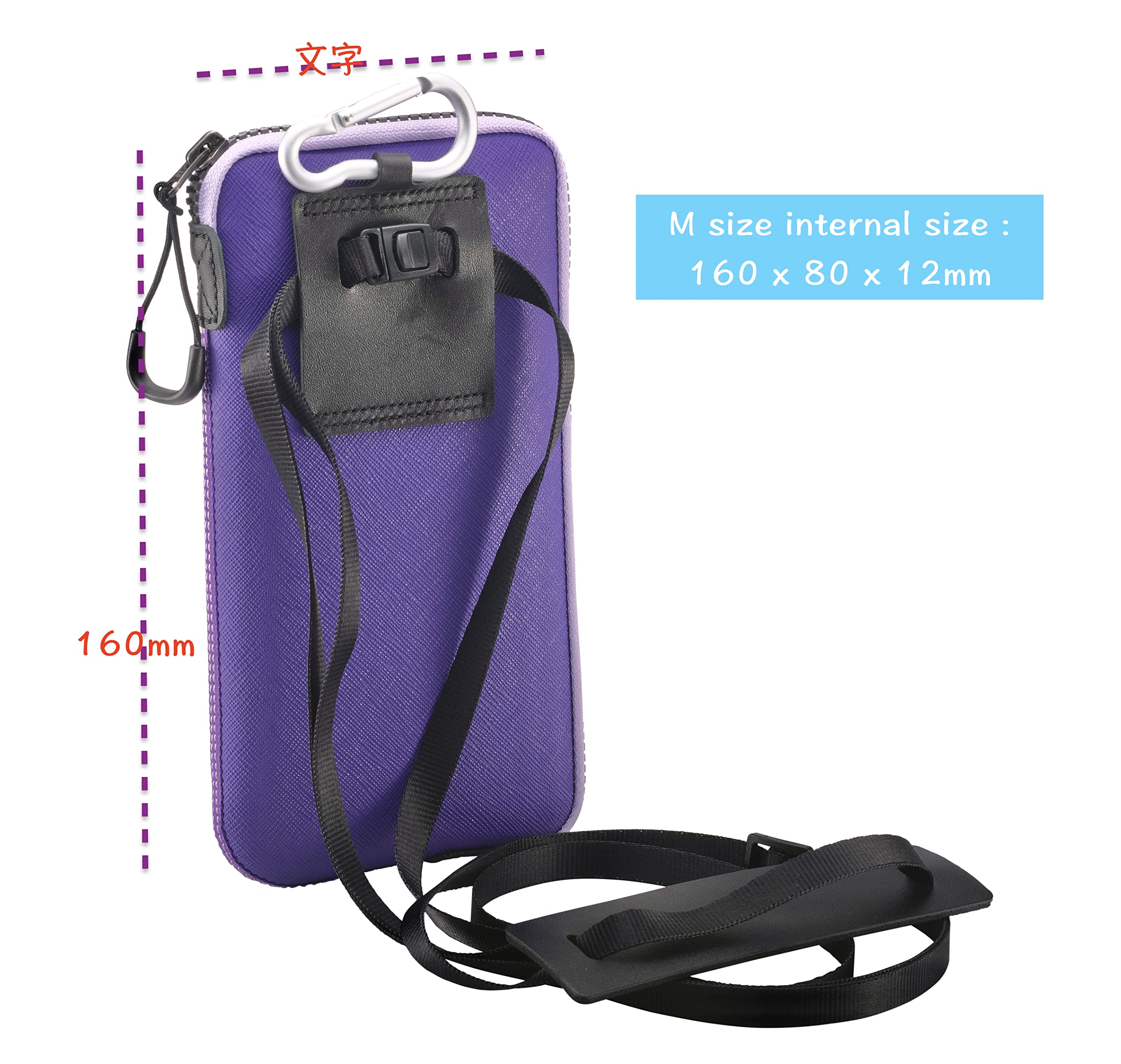 OneJoy Crossbody Phone Pouch with Clip on, Lightweight Neoprene Cell Phone Bag with Smooth Zipper, Inner Pocket & Strap - Image 2